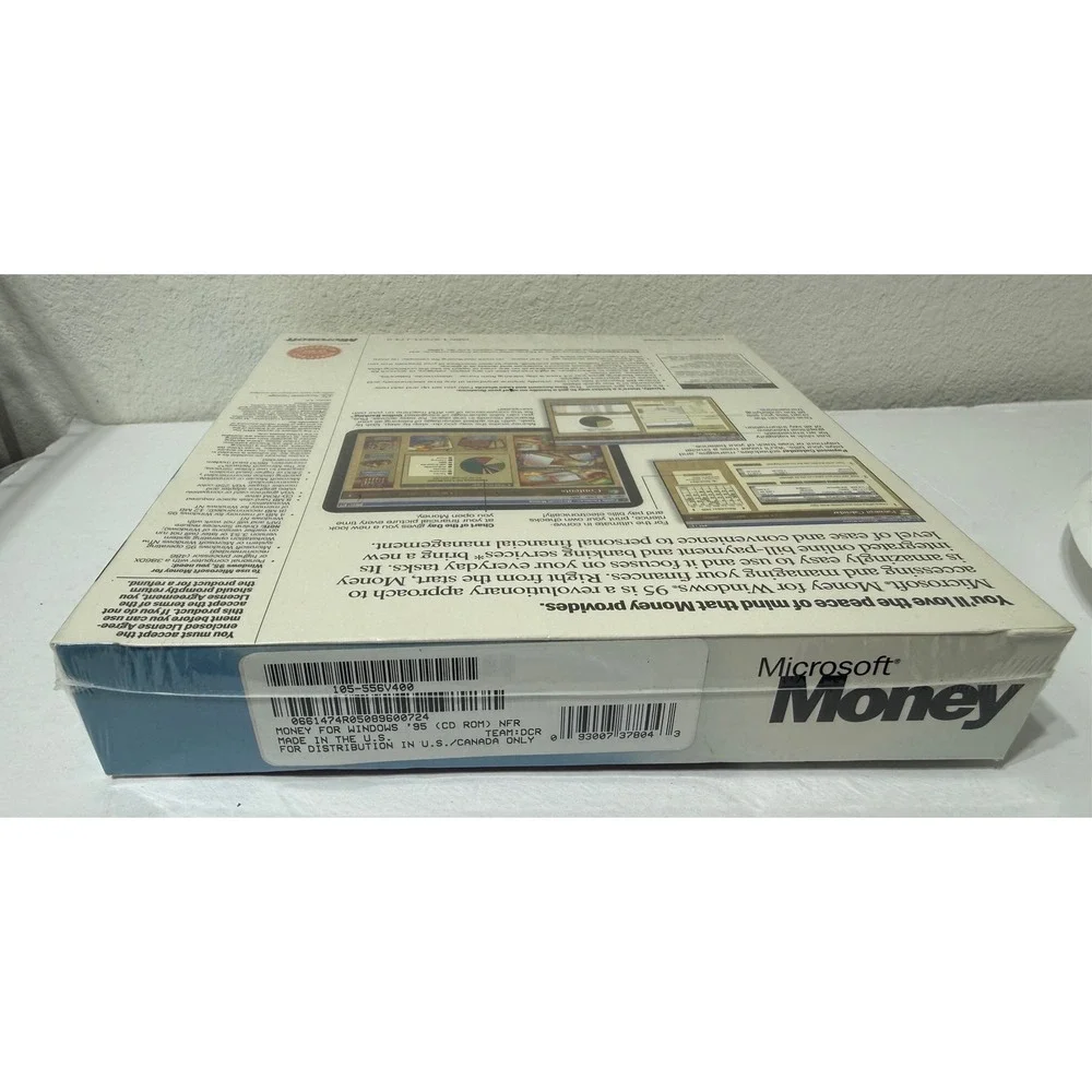 Microsoft Money Windows 95 Vintage Big Box Software Promotional Sample Sealed